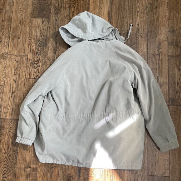 London Fog Sage Green Hooded Rain Jacket Windbreaker Size Small - Picture 14 of 16